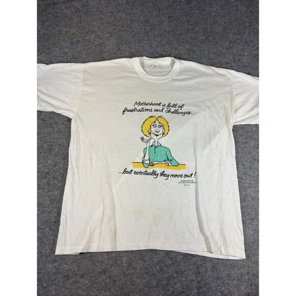 VINTAGE 90s Shoebox Greetings Hallmark Shirt Womens XL White Motherhood Tee USA - Picture 1 of 7